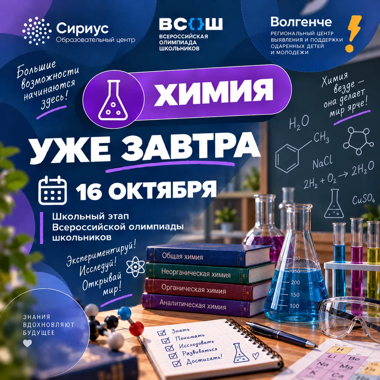 🧪 Уже завтра — ВсОШ по химии!