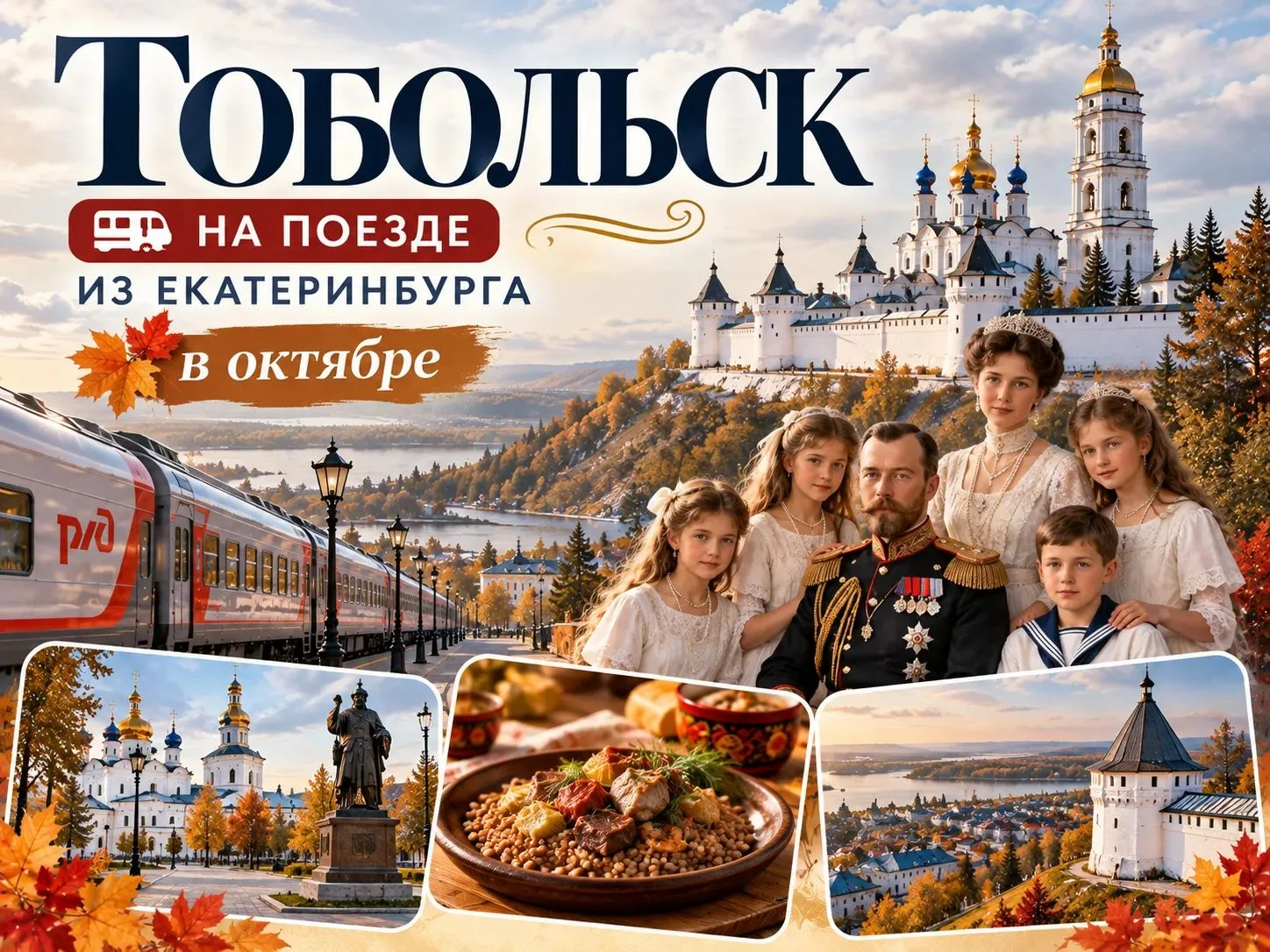 🔥Тобольский Вояж за 16 800 руб: парк Абалак, Тобольский Кремль, обед в кафе, экскурсия...