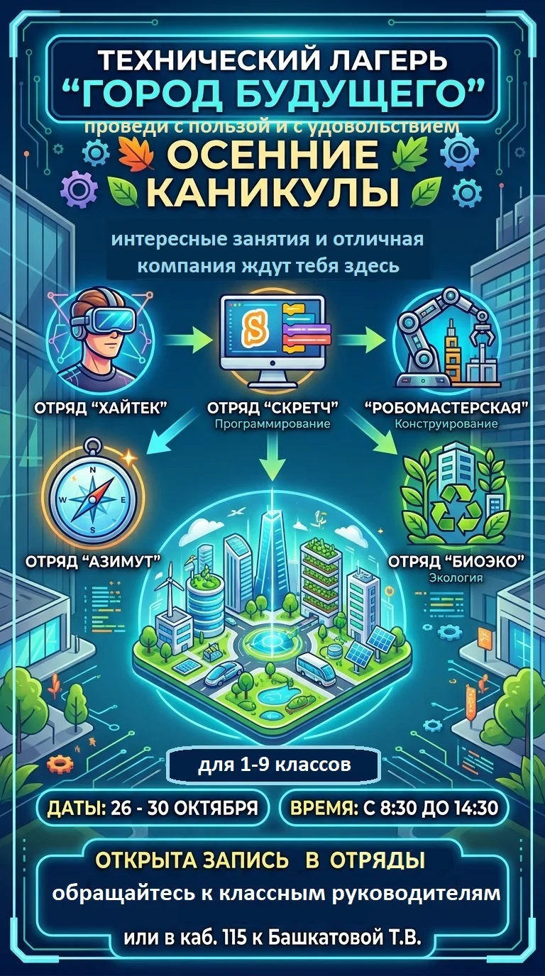 Осенние каникулы — время для открытий!