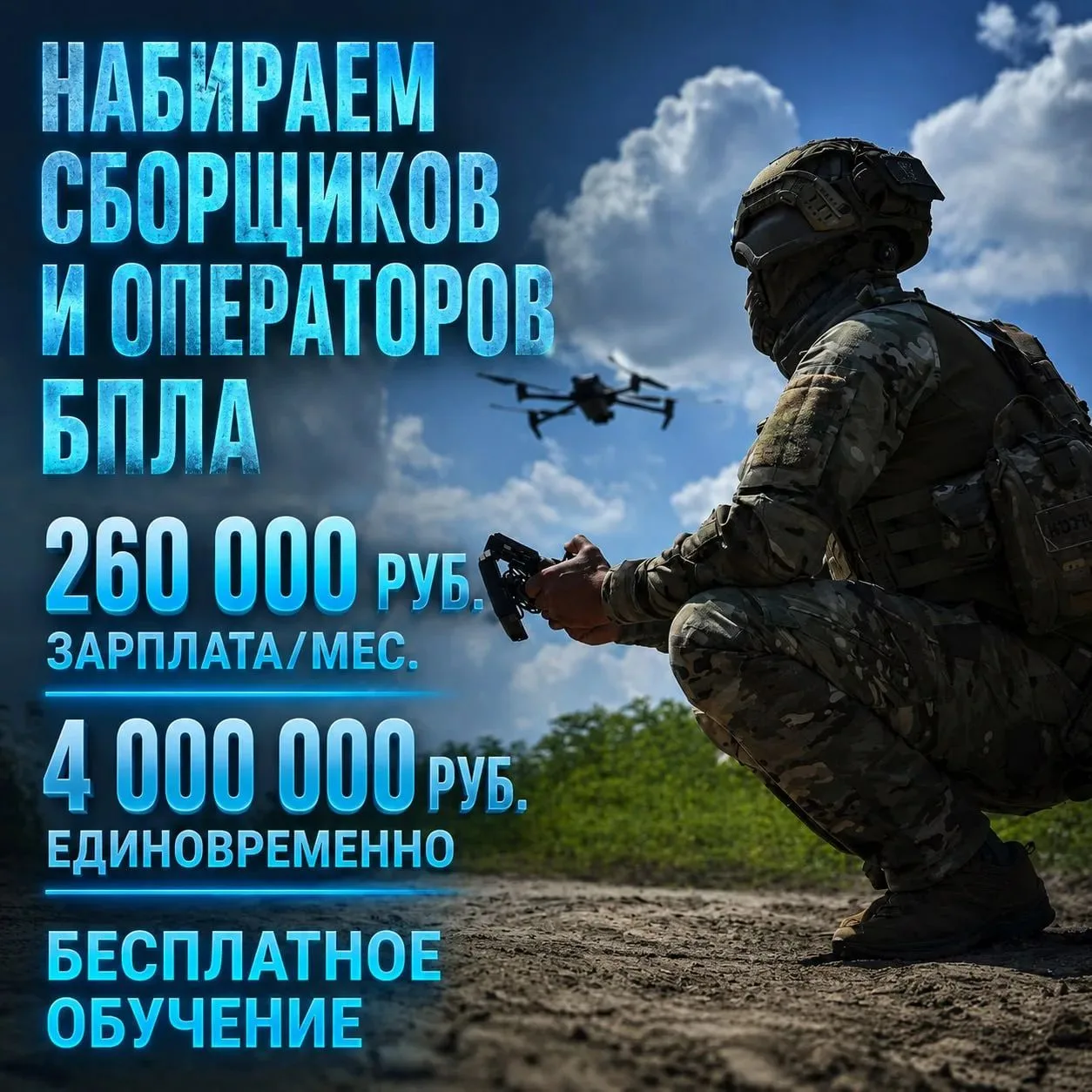 НАБОР ОПЕРАТОРОВ И СБОРЩИКОВ ДРОНОВ