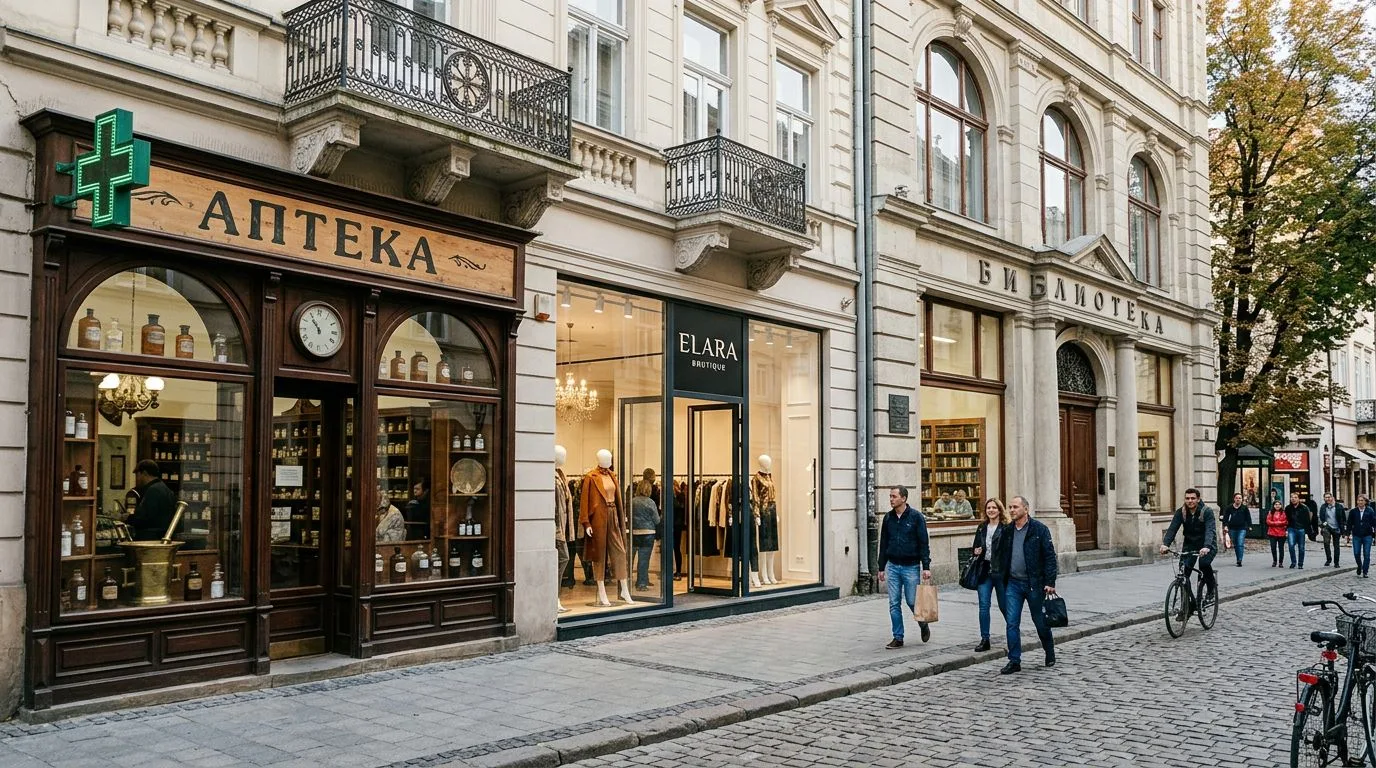 🛍 Аптека, бутик и библиотека