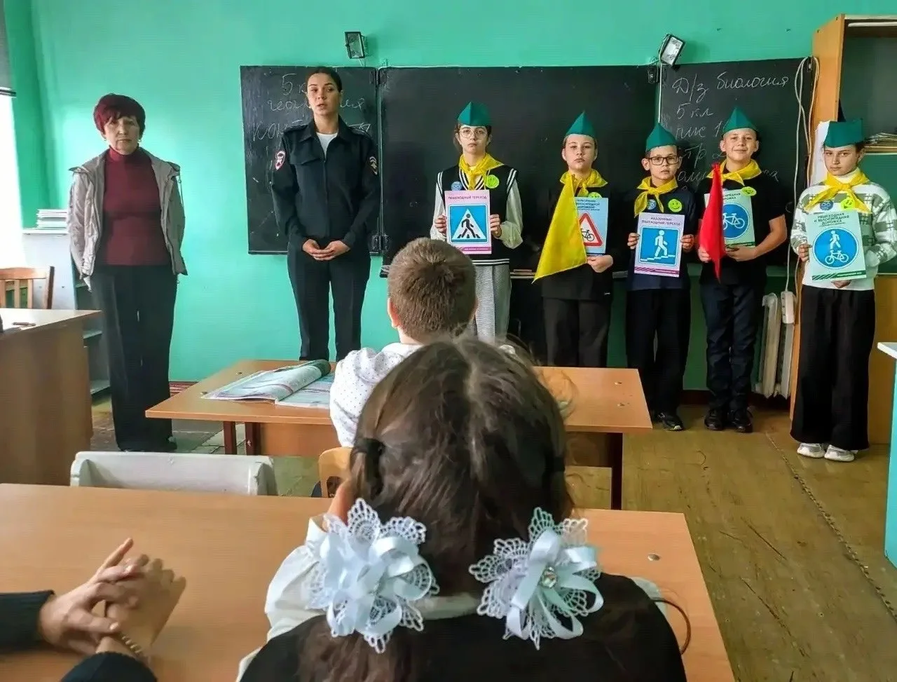 📌Познавательная беседа «Дорога. Транспорт. Пешеход» проведена в МБОУ СОШ № 34 совместн...