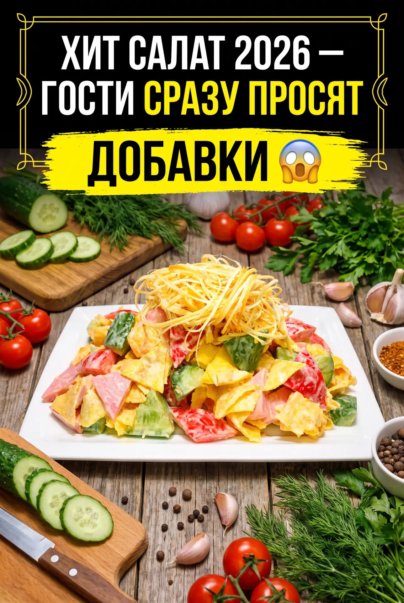 ХИТ САЛАТ 2026 — ГОСТИ СРАЗУ ПРОСЯТ ДОБАВКИ 😲