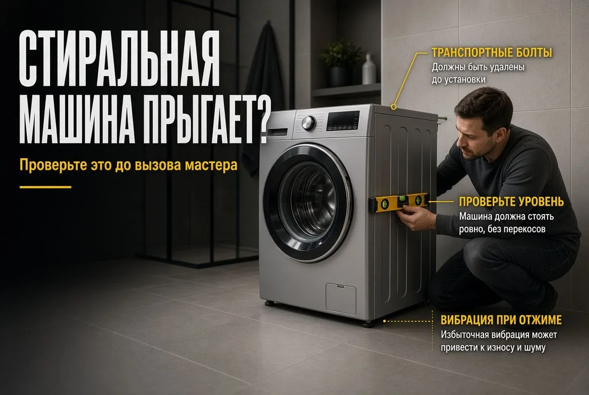 🧺 Стиральная машина прыгает по ванной? Не спешите винить машину