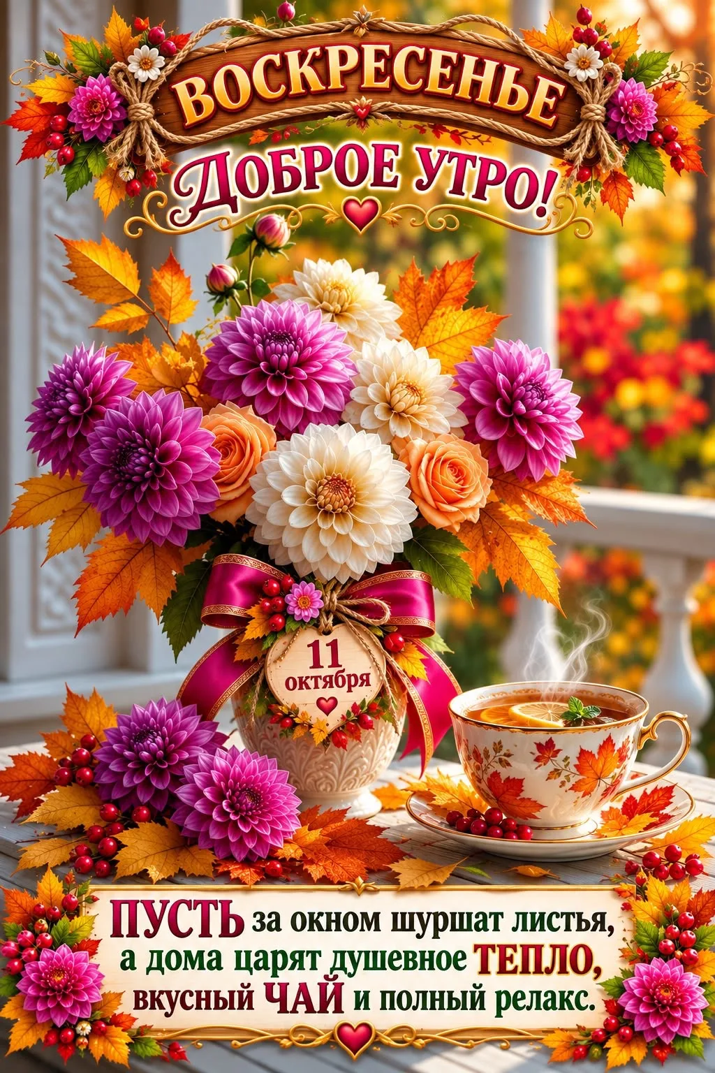 С добрым утром воскресенья!🍂🍁