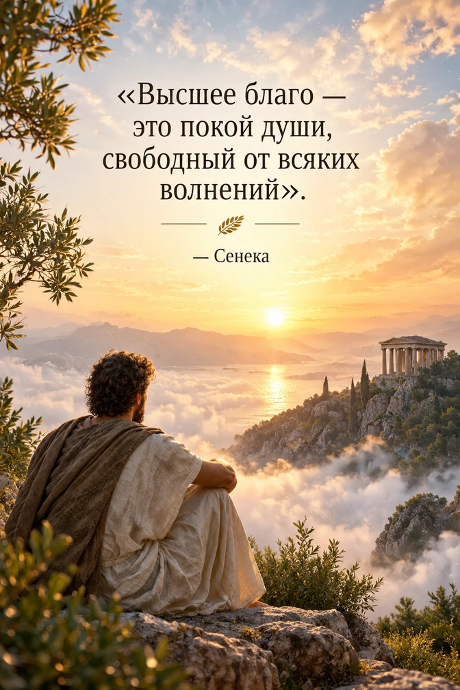 «Высшее благо — это покой души, свободный от всяких волнений».