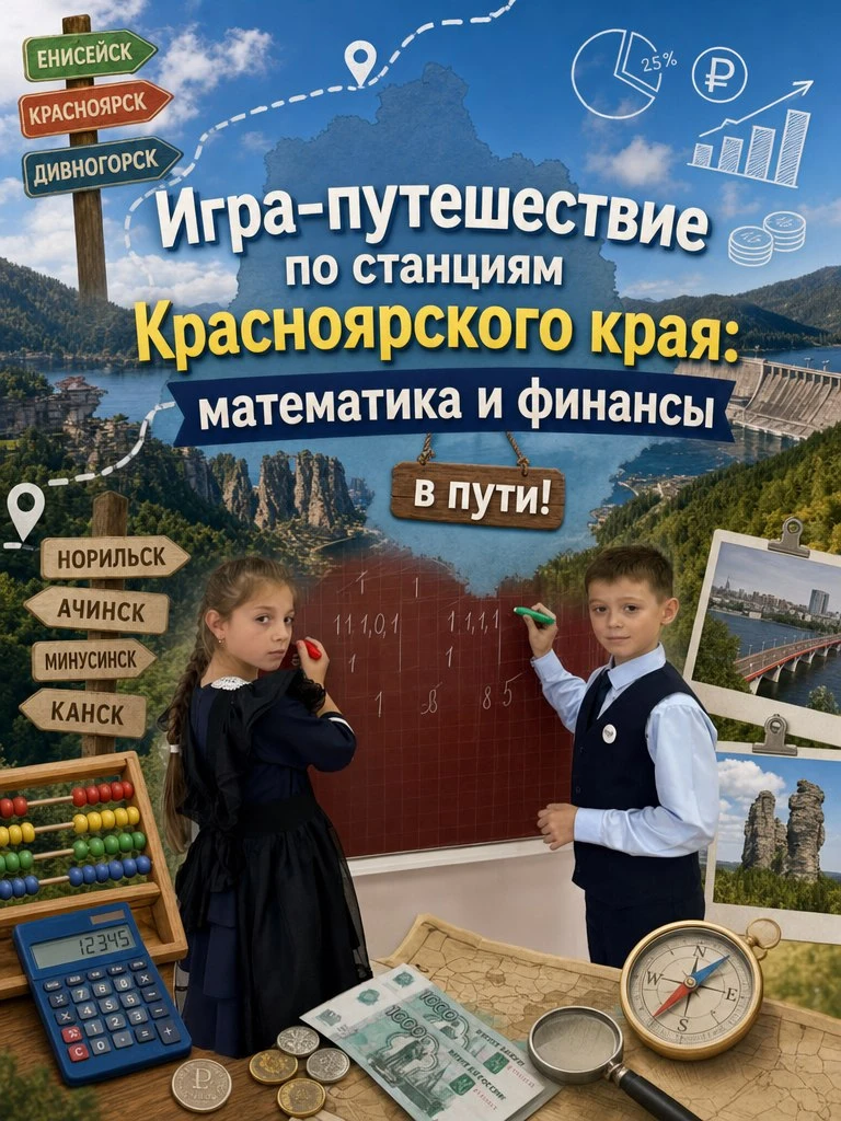 🧮🚂 Игра-путешествие по станциям Красноярского края: математика и финансы в пути!