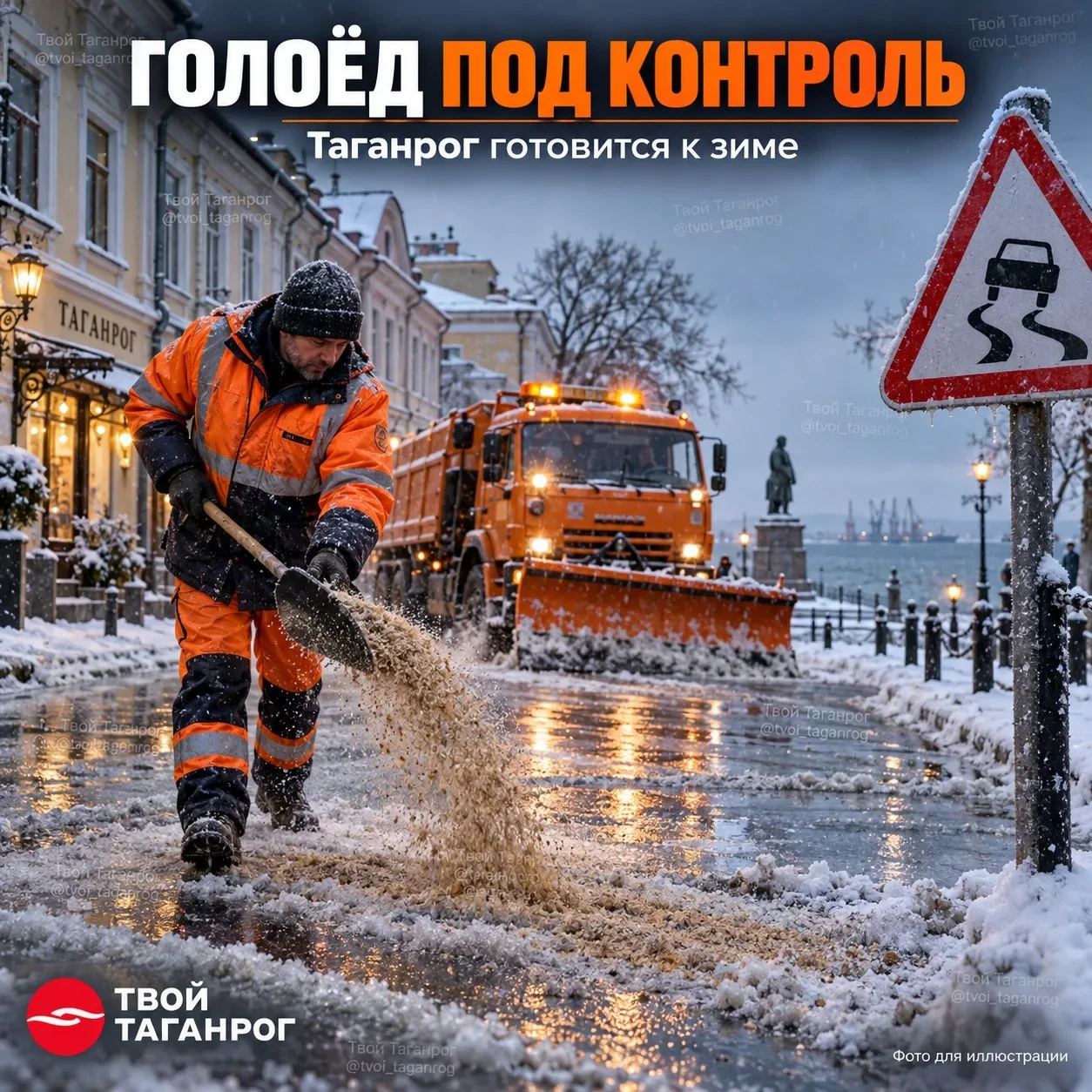 ❄ В Таганроге создают штаб по борьбе с гололёдом