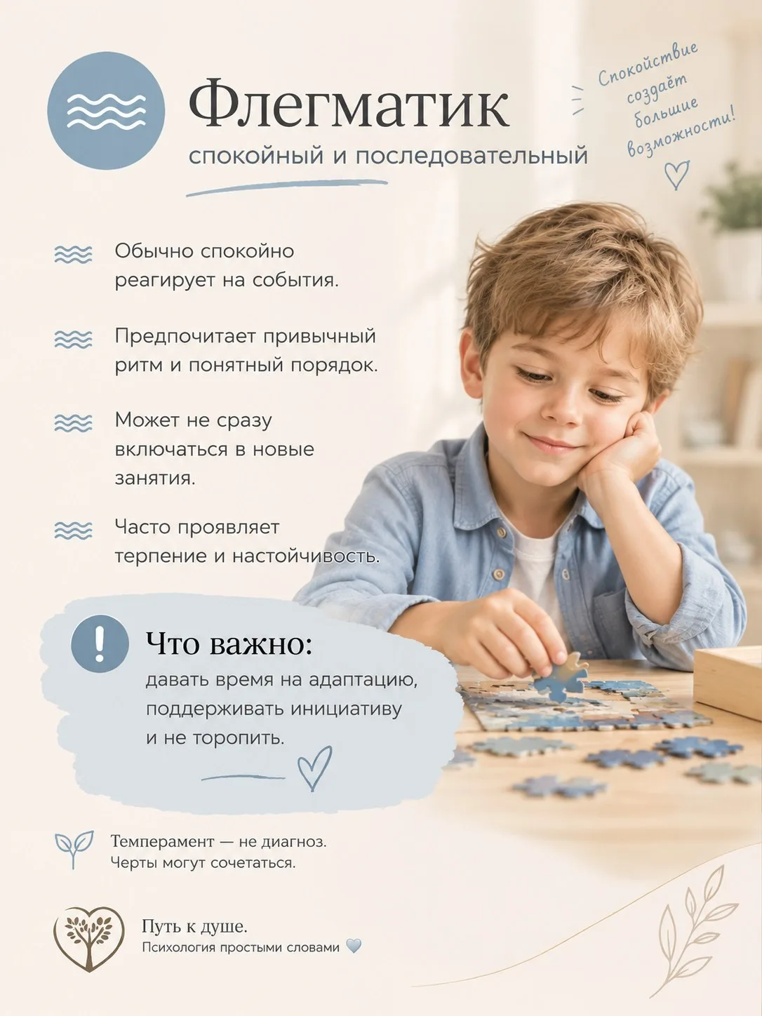 🧘‍♀ Флегматик — спокойный и последовательный