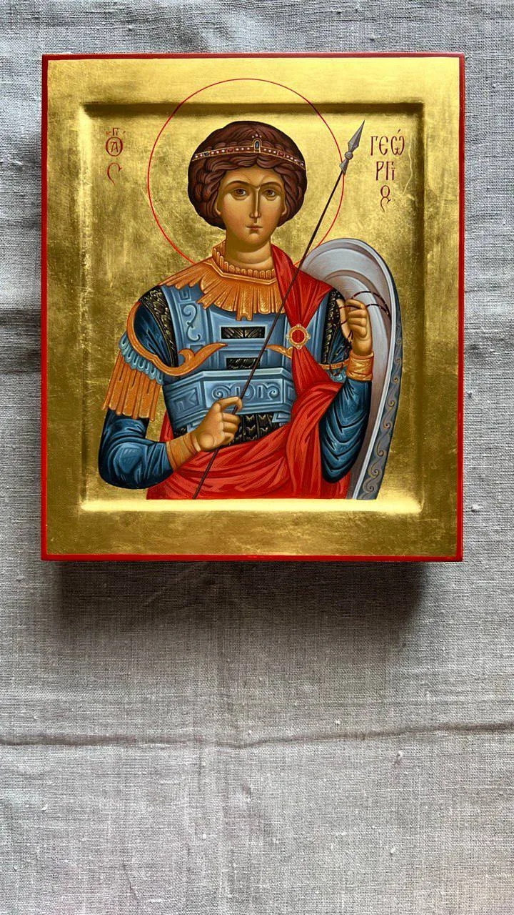 Сегодня хочу показать вам рукописные иконы святых воинов работы 🙏нашей мастерской 🙏