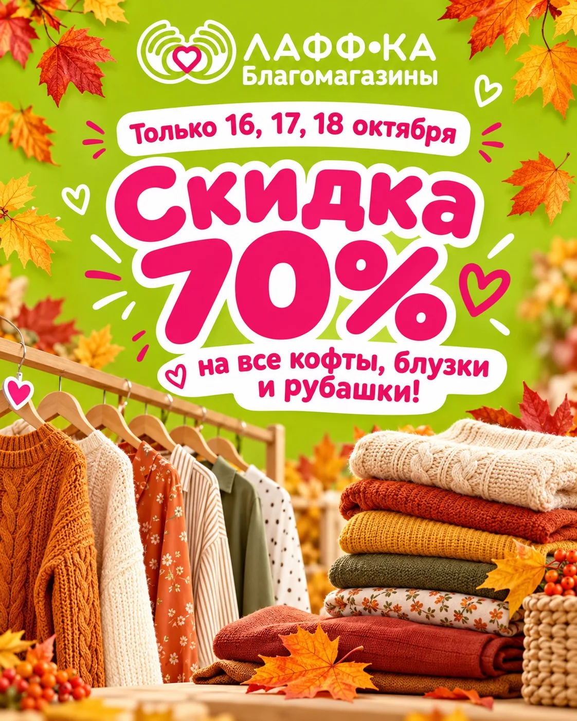 🍂 **Только 16, 17 и 18 октября — скидка 70%!**