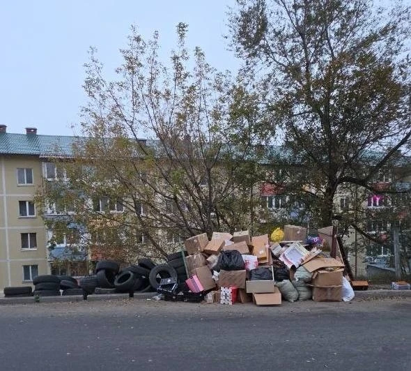 😡Свалка из шин и мусора напротив дома по ул. Зои Космодемьянской, д.27 и д.27а во Влад...