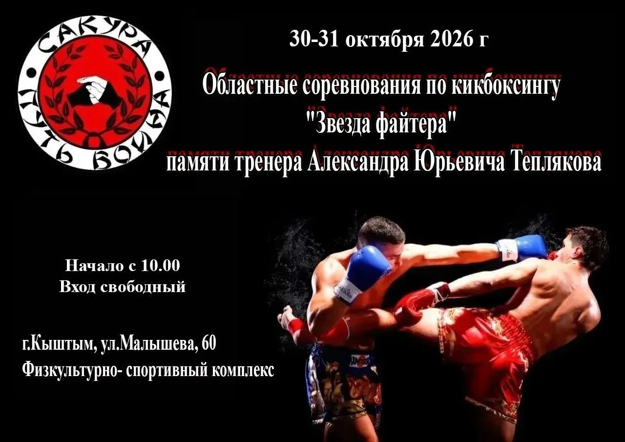 🥊 В Кыштыме пройдут областные соревнования по кикбоксингу «Звезда файтера» — событие, ...