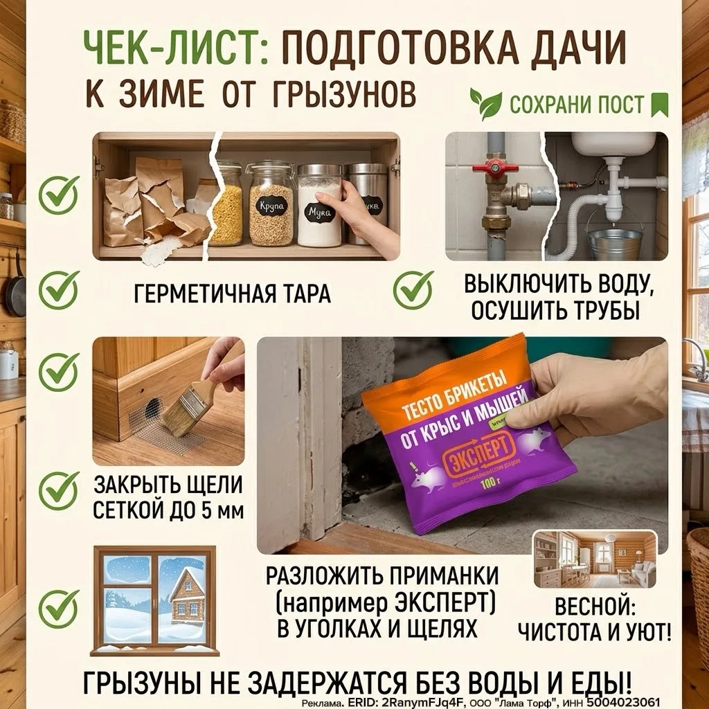 🐭 Спасаем дачу от незваных гостей: готовимся к зимовке правильно.