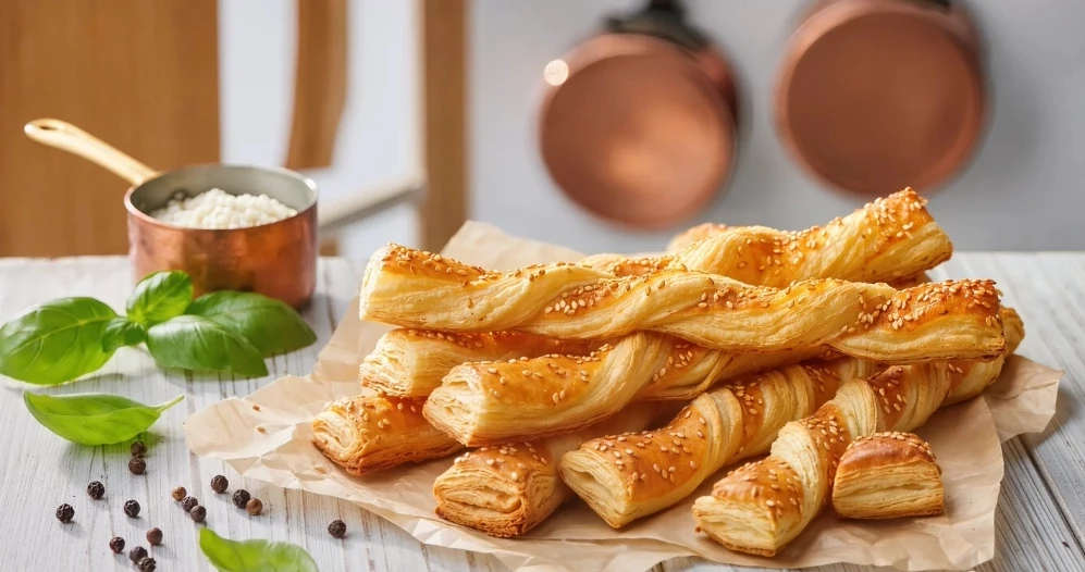 🥖 ХРУСТЯЩИЕ СЫРНЫЕ ПАЛОЧКИ ИЗ СЛОЕНОГО ТЕСТА ЗА 15 МИНУТ — 42₽/порция