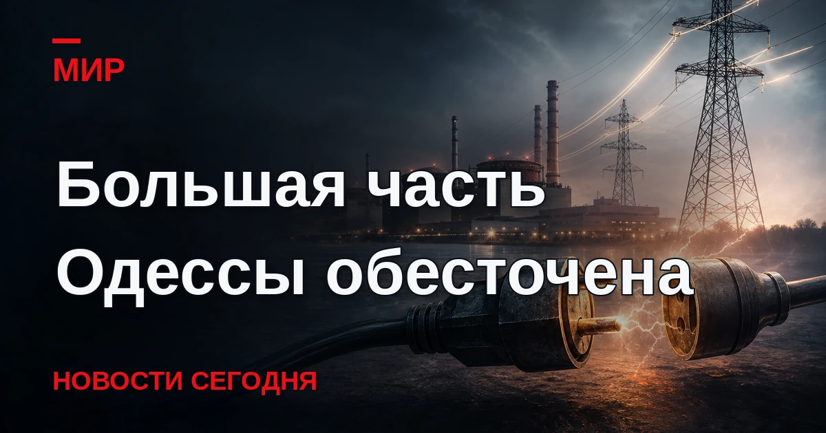Большая часть города Одессы осталась без электроснабжения и воды, сообщает украинское и...