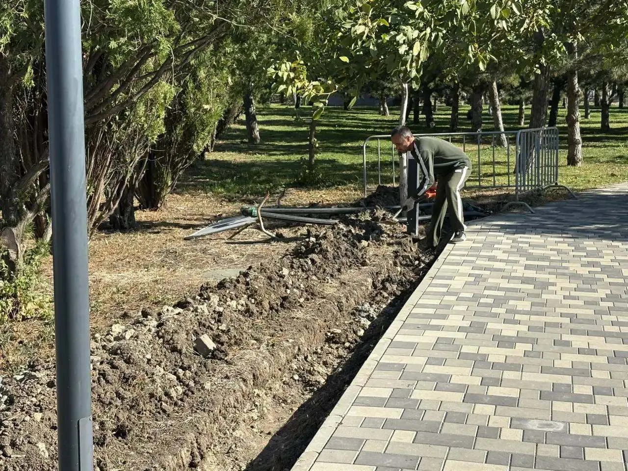 В Анапе продолжаются работы по благоустройству парка «Ореховая роща»