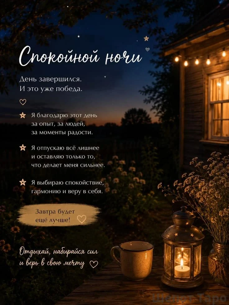 🌙 Спокойной ночи, дорогие! Пусть ваши сны будут такими же светлыми и уютными, как этот...