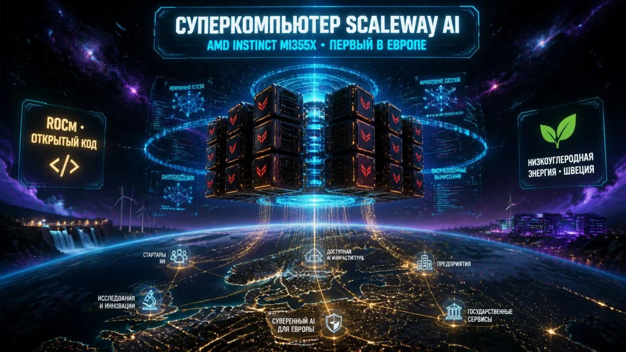 ✅ В Европе появится новый ИИ-суперкомпьютер на базе AMD