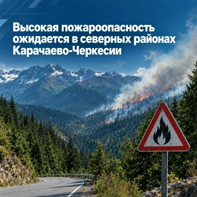 Высокая вероятность возникновения природных пожаров прогнозируется 15-16 октября в част...