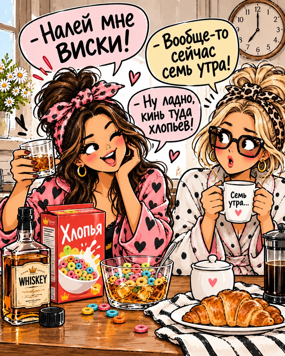 🥃 С настоящей подругой никакие проблемы не страшны! Главное, чтобы закуска не закончил...