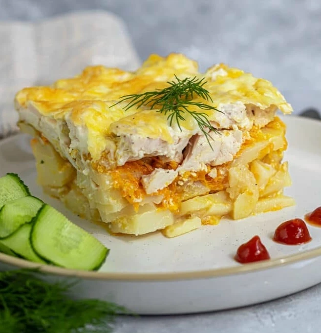 КАРТОФЕЛЬНАЯ ЗАПЕКАНКА С КУРИЦЕЙ