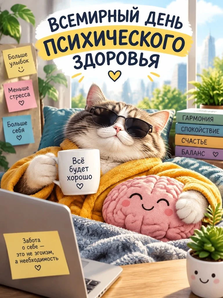 Сегодня — ВСЕМИРНЫЙ ДЕНЬ ПСИХИЧЕСКОГО ЗДОРОВЬЯ.