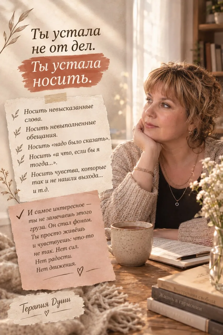 Ты устала не от дел. Ты устала носить.