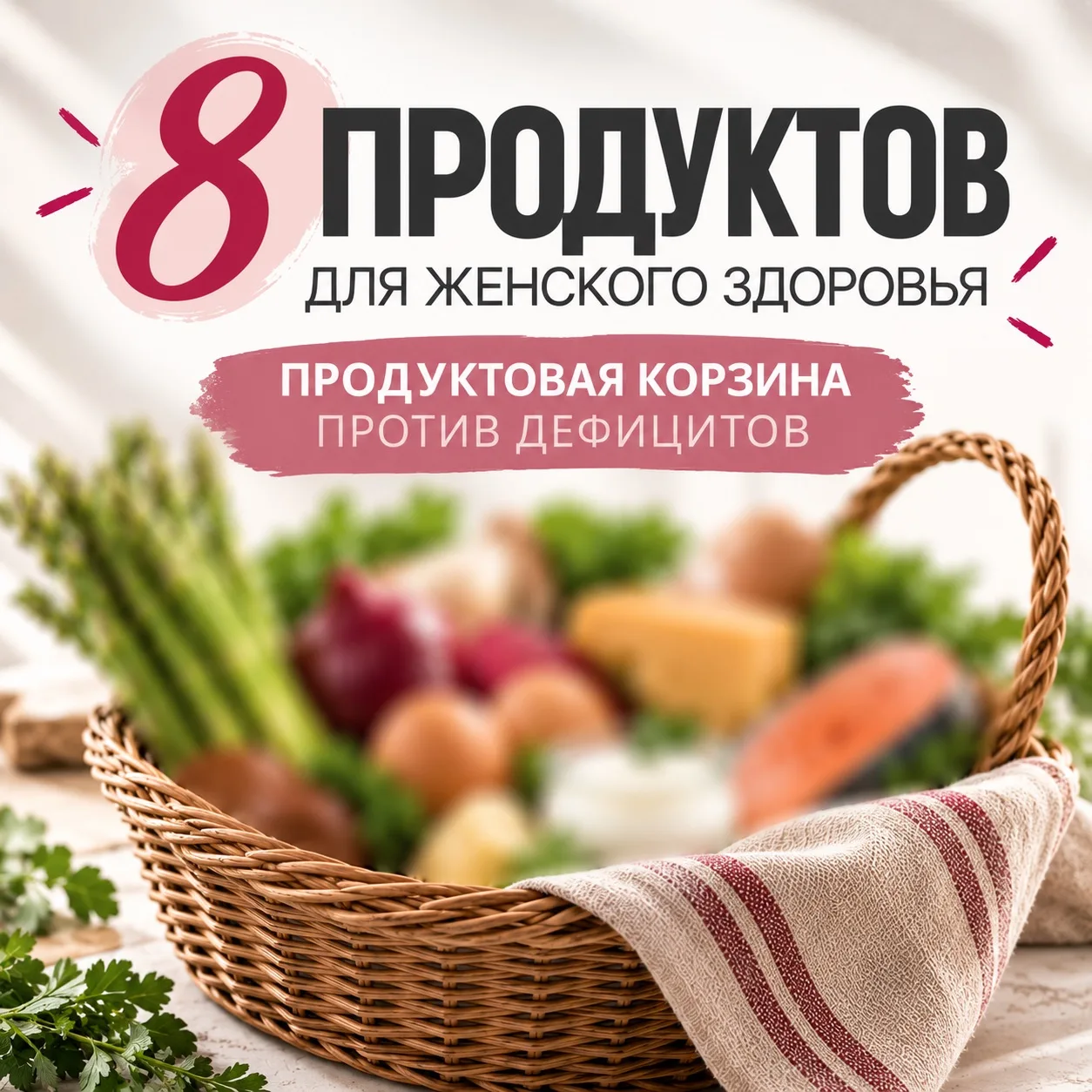 Антидефицитная продуктовая корзина. 8 продуктов для вашей молодости.