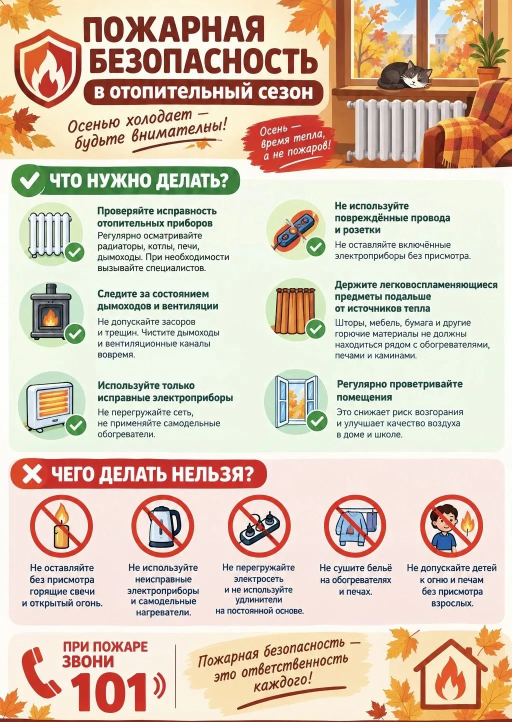 🍂🔥 Пожарная безопасность в отопительный сезон!