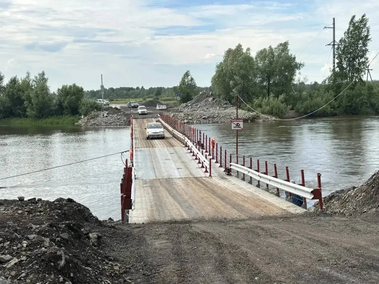 🌉Наплавной мост через Чулым в Ачинске планируют эксплуатировать до 19 октября