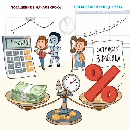 Почему все говорят, что выгоднее частично-досрочно погашать кредит в начале срока, вооб...