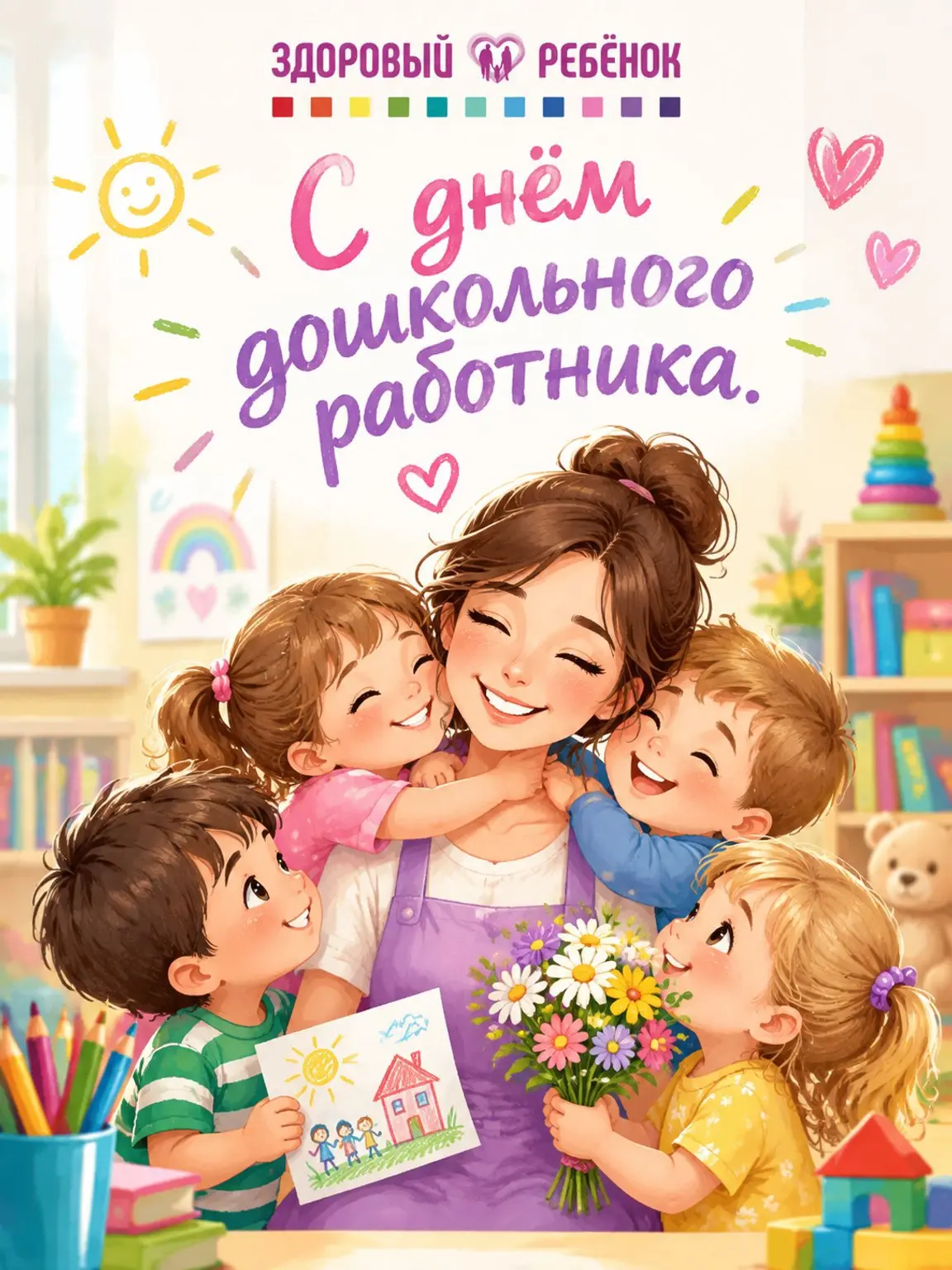 Центр «Здоровый ребёнок» поздравляет всех дошкольных работников с профессиональным праз...