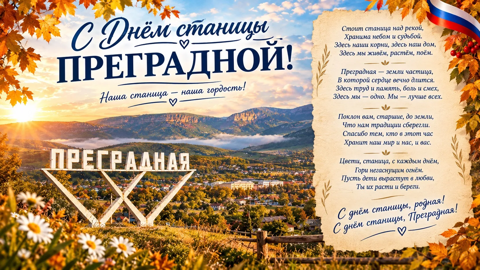 Дорогие земляки, жители и гости станицы Преградной!