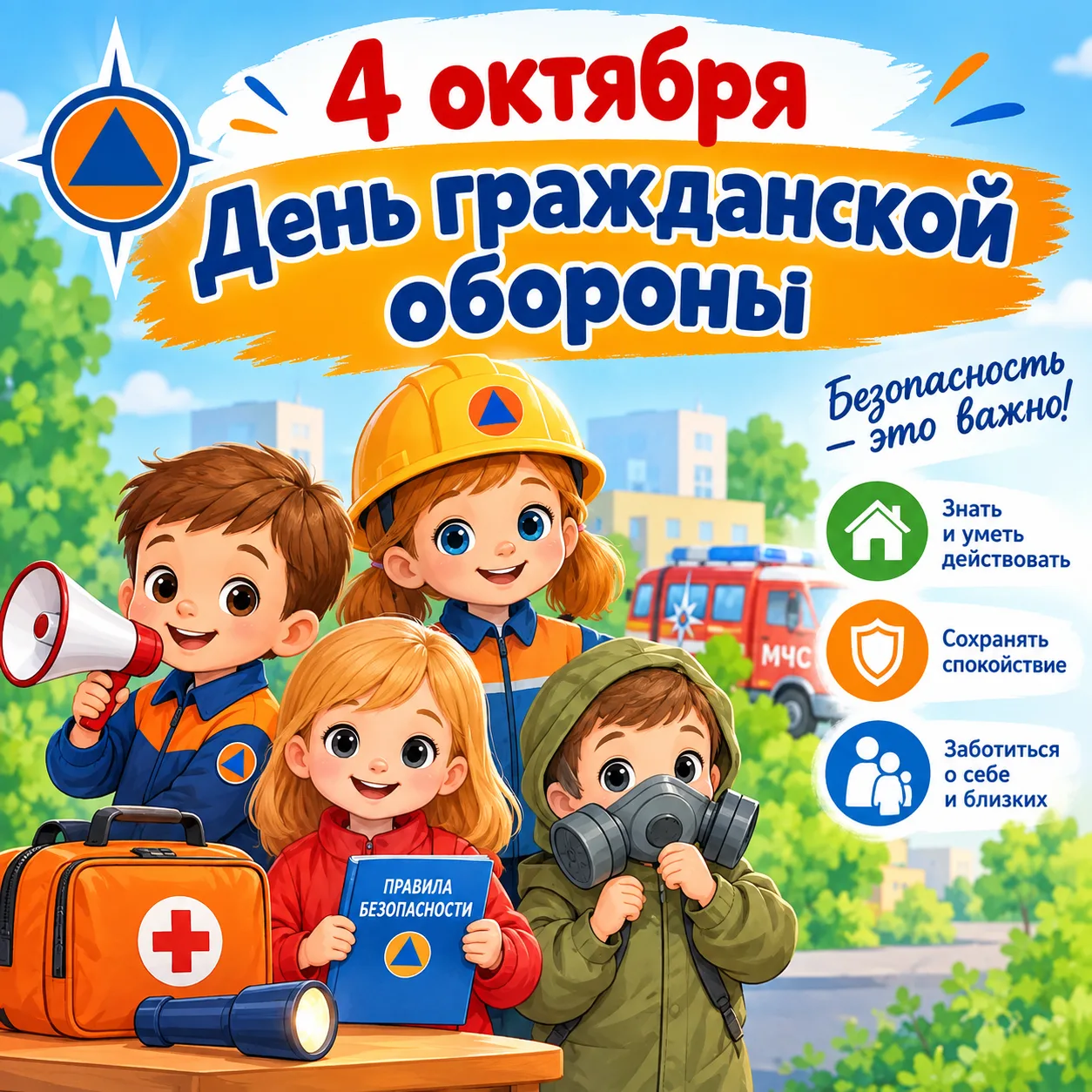 🚒 4 октября — День войск гражданской обороны МЧС России! 🛡️✨