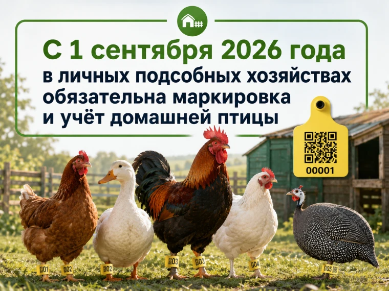 🐓 Разъясняем порядок маркировки и учёта сельскохозяйственной птицы в ЛПХ