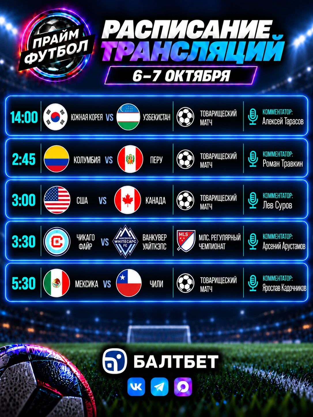 🏁 Финальный день международной паузы на ПраймФутбол! ⚽️