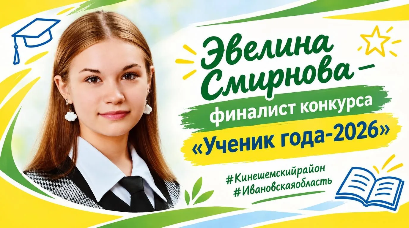 💥Эвелина Смирнова представила Кинешемский район в финале конкурса «Ученик года – 2026»