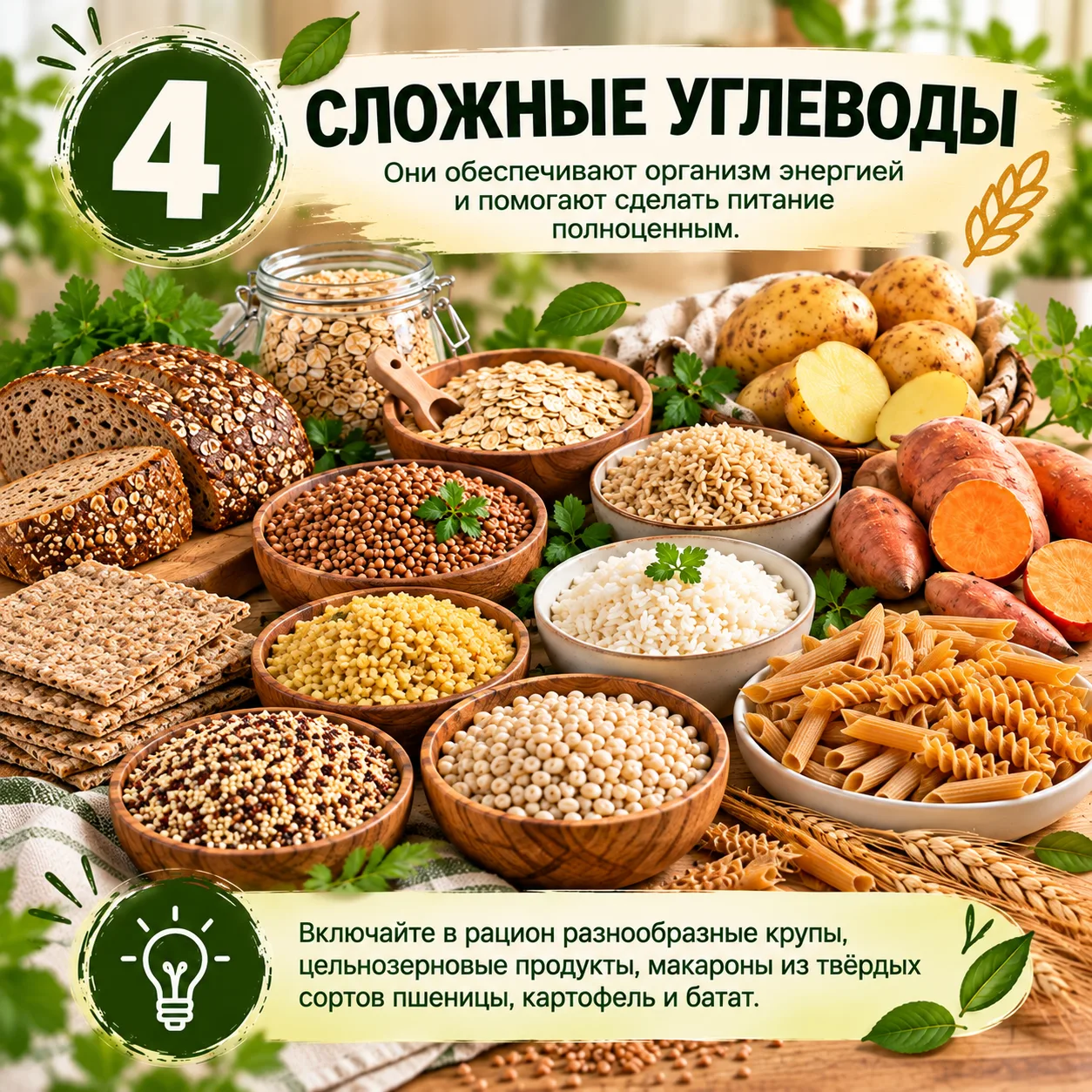 🌾 4. СЛОЖНЫЕ УГЛЕВОДЫ