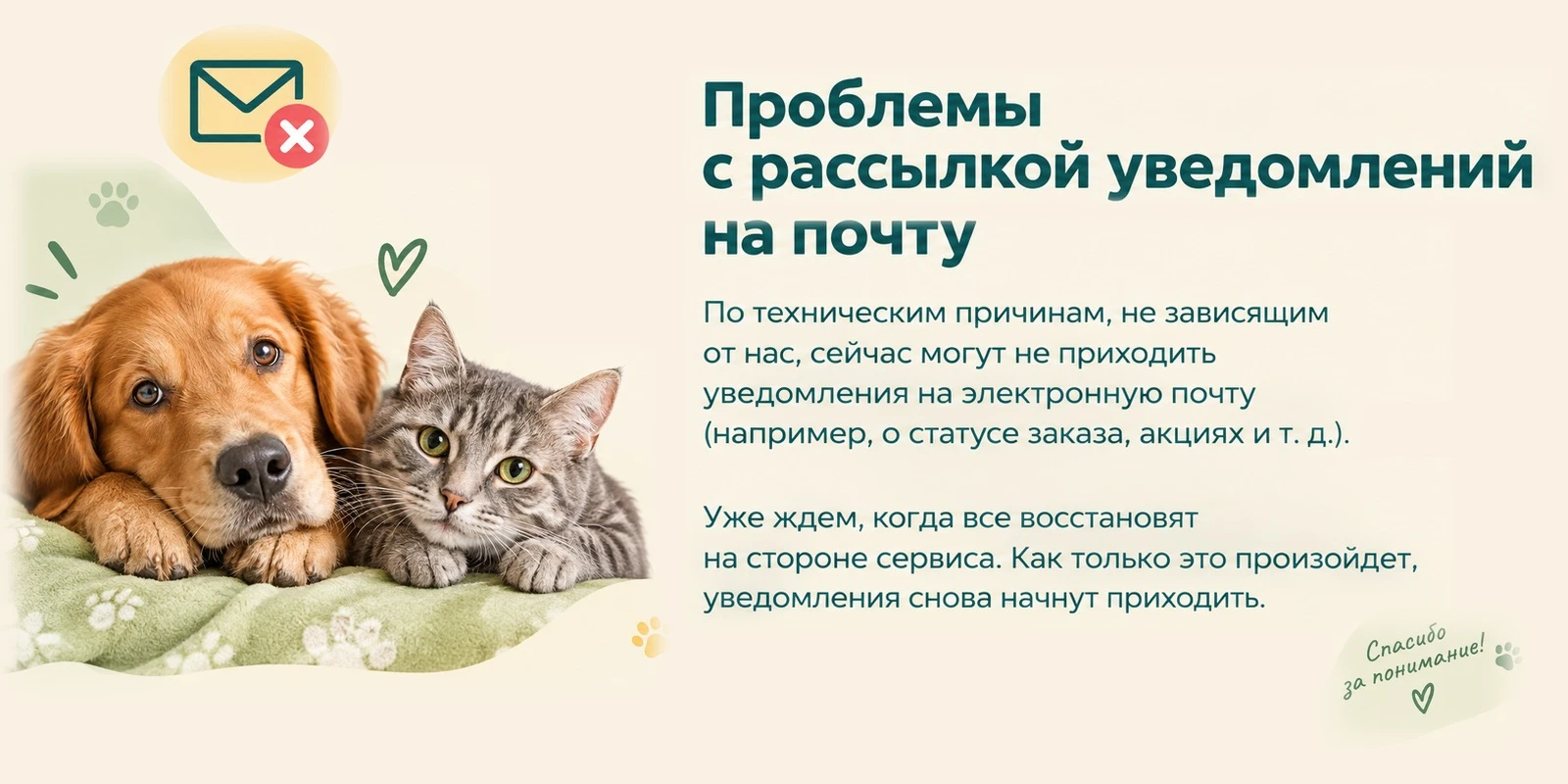 Друзья, у нас небольшая техническая неполадка 🐾