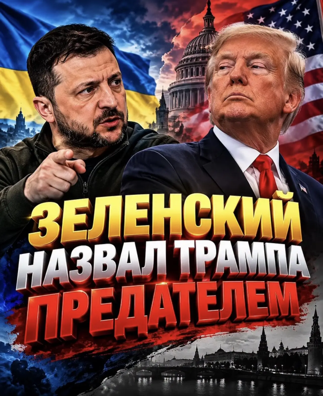 ⚡ ЗЕЛЕНСКИЙ НАЗВАЛ ТРАМПА ПРЕДАТЕЛЕМ?