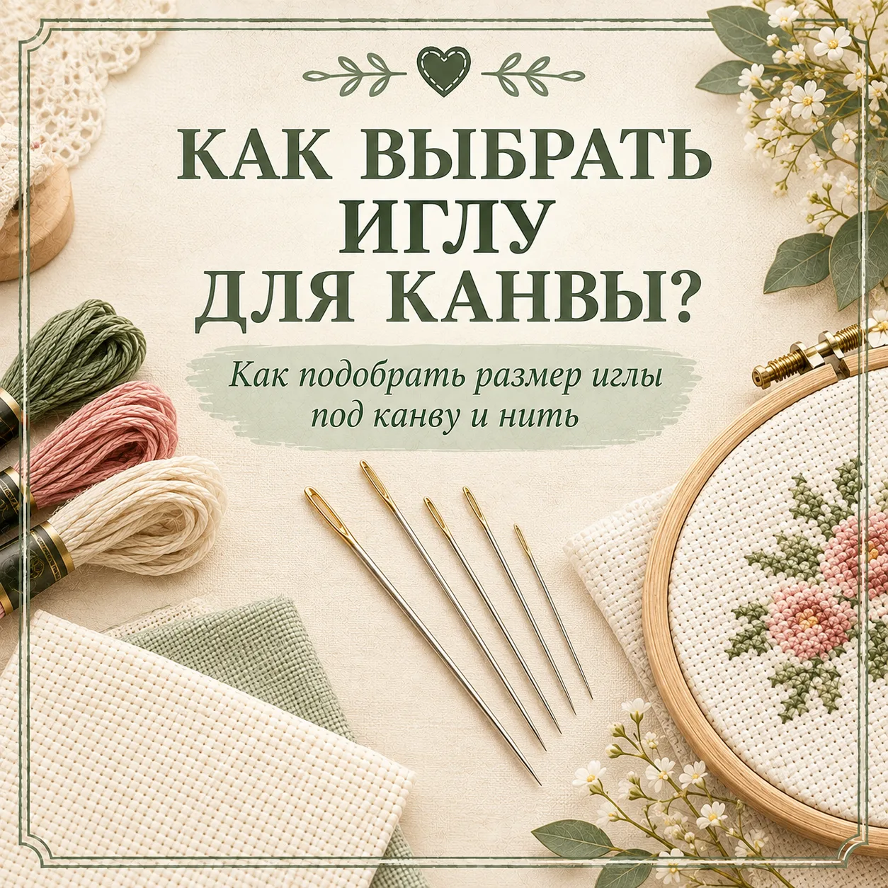 🧵 Полезные карточки: как выбрать иглу для канвы