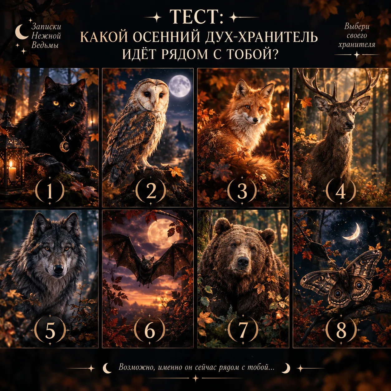 🐈‍⬛🍂 ТЕСТ: КАКОЙ ОСЕННИЙ ДУХ-ХРАНИТЕЛЬ ИДЁТ РЯДОМ С ТОБОЙ?