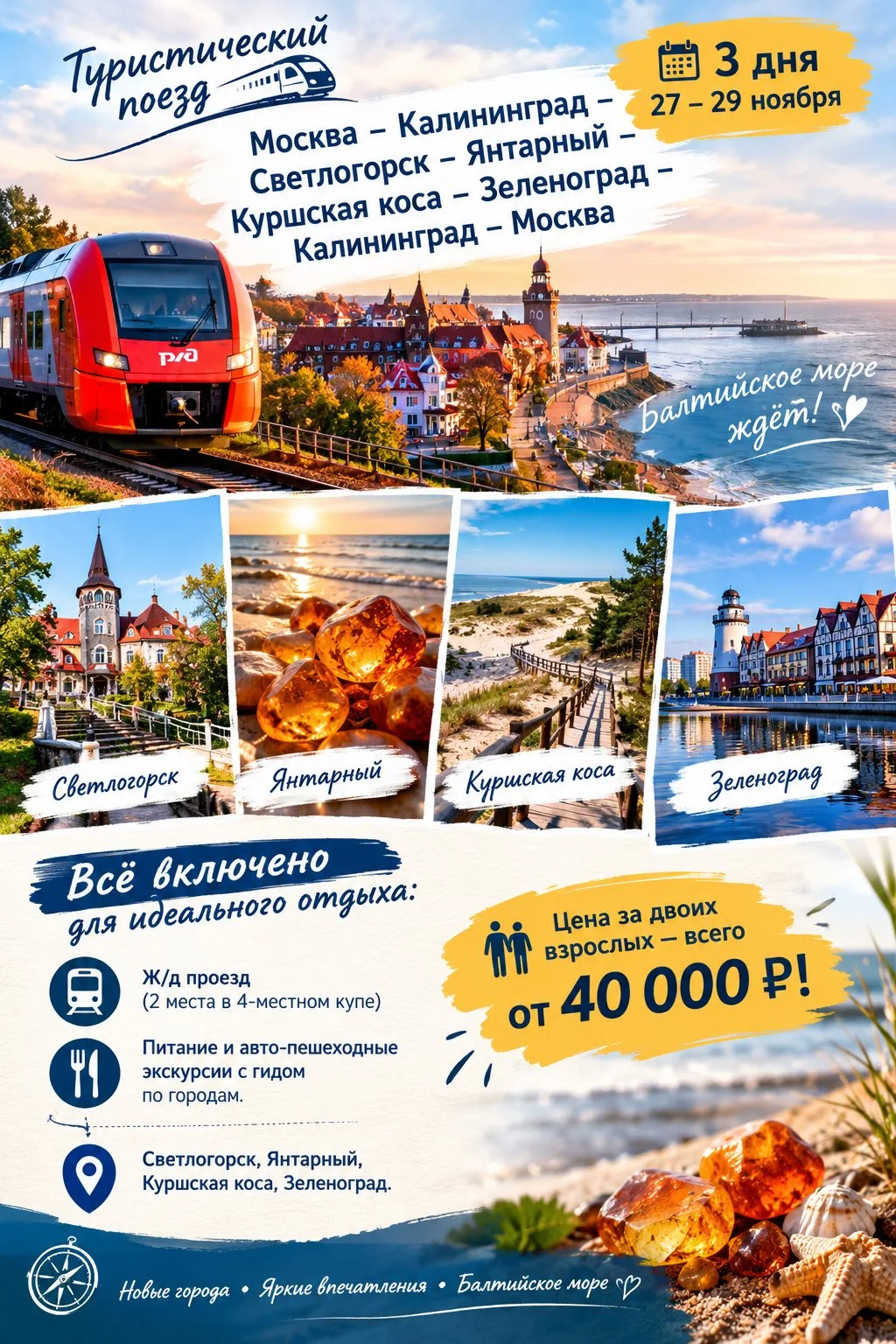 Отель на колёсах к берегам Балтики: успейте занять купе! 🚂🌊 Туристический поезд  Моск...