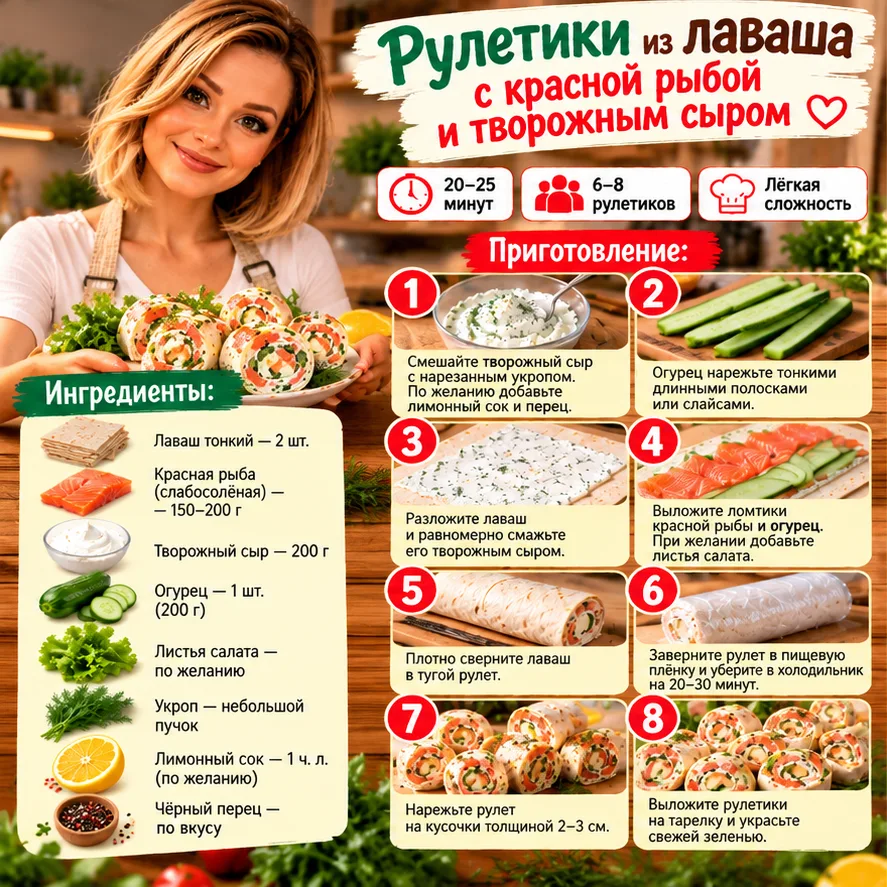🥙❤️ РУЛЕТИКИ ИЗ ЛАВАША С КРАСНОЙ РЫБОЙ И ТВОРОЖНЫМ СЫРОМ 🐟