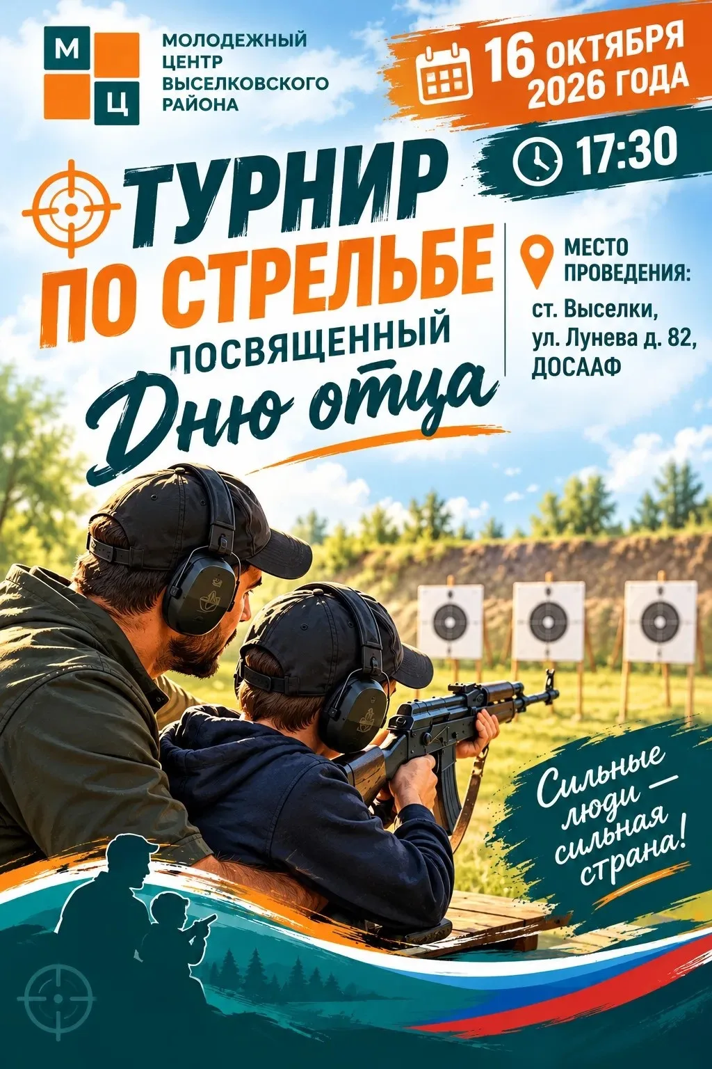 🎯 Сегодня в Выселках ко Дню отца пройдёт турнир по стрельбе