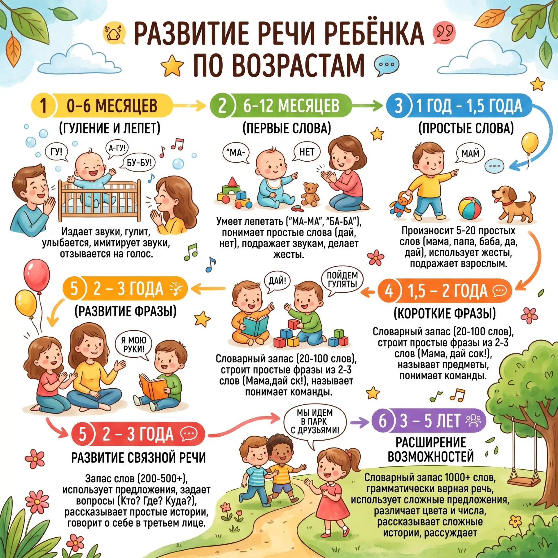 Нормы речевого развития по возрастам — коротко и без паники