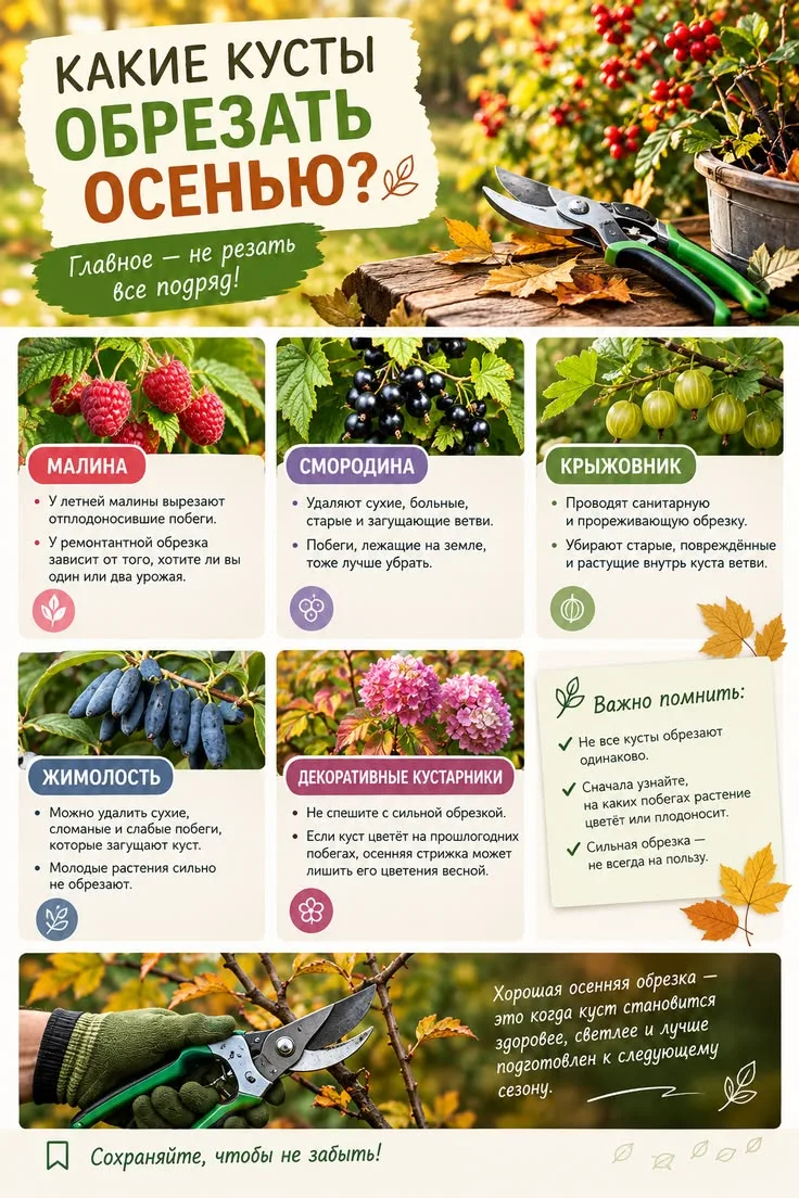 Какие кусты обрезать осенью