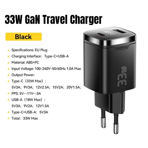 Зарядка Essager 33W GaN с дисплеем