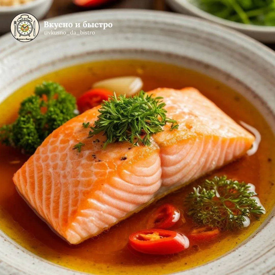 🐟 Сочная красная рыба на пару с укропом и чесноком